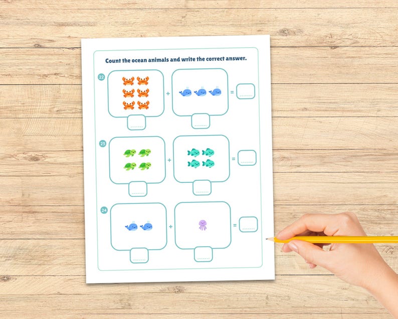 15 Printable Addition Worksheets - Counting Worksheets for Kindergarten ...