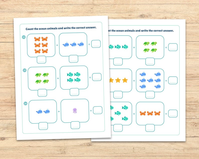 15 Printable Addition Worksheets - Counting Worksheets for Kindergarten ...