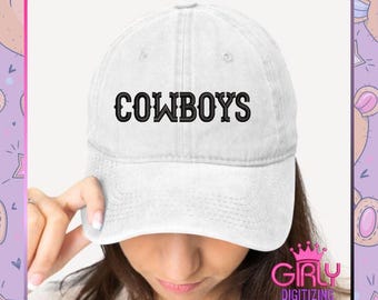 Cowboys Embroidery Design for Hats, Western Lettering Machine Embroidery File, Cowboy Text Stitch Pattern for Baseball Cap
