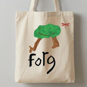 Bolsa de lona con diseño de rana, reutilizable, ideal para amantes de la naturaleza, para uso diario.