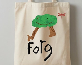 Bolsa de lona con diseño de rana, reutilizable, ideal para amantes de la naturaleza, para uso diario.