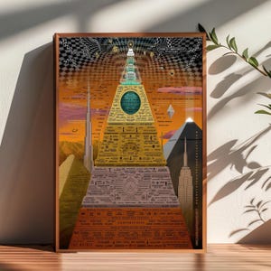 World Hierarchy Pyramid Conspiracy Chart Deep State Mapping Poster