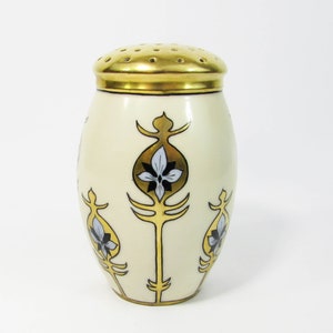 Antique Zeh Scherzer Porcelain Sugar Shaker: Art Nouveau Gilt Design