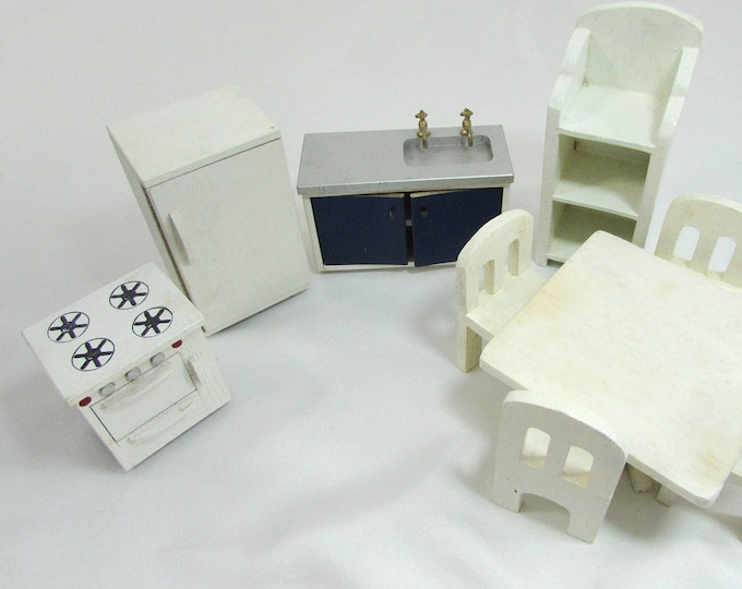 Vintage Shackman Wood Dollhouse Furniture Plus Other White Etsy
