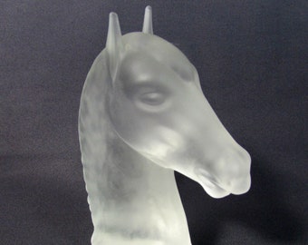 Reijmyre Sweden Art Glass Horse Head Sculpture Figurine Paperweight Vintage