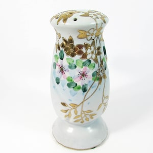 Vintage Muffineer - Talc Shaker - Hat Pin Holder - Hand Painted - Vintage Nippon