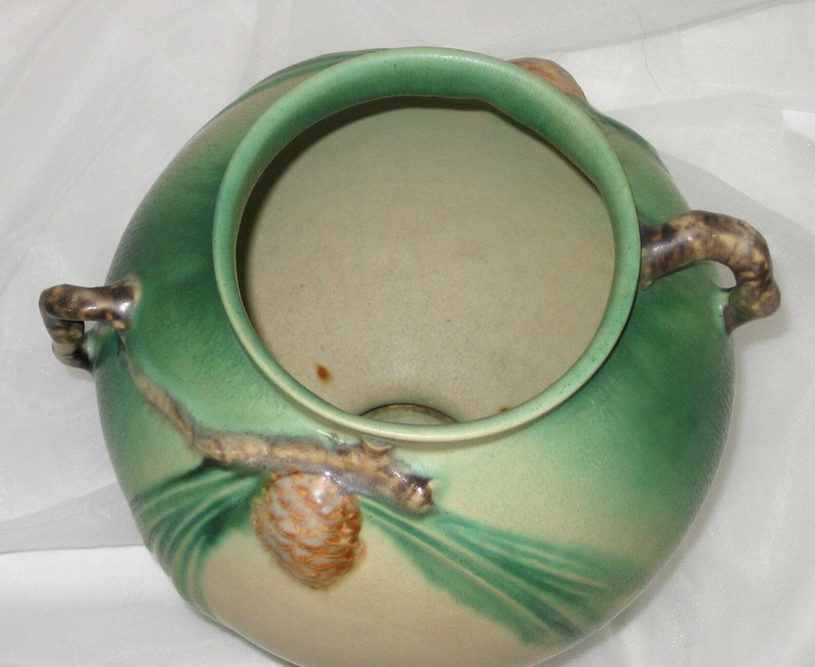 Roseville PINECONE Vase 7457 Green Vintage Roseville Etsy