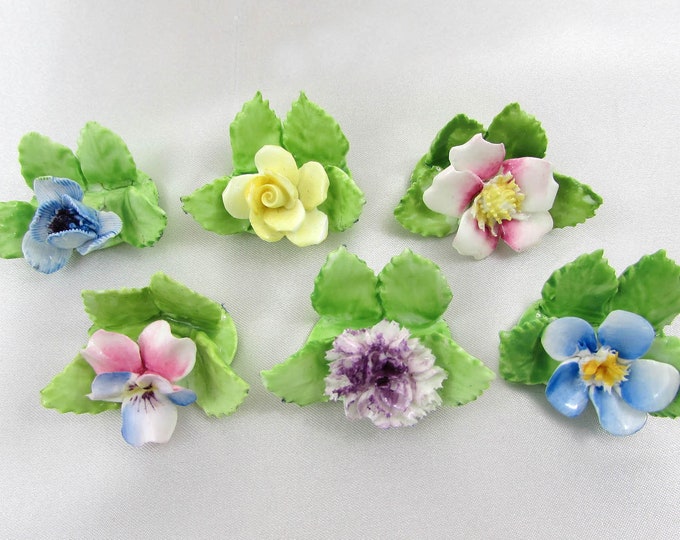 Royal Adderley Bone China Flower Place Card Holders Set of 6 Etsy