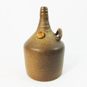 Vintage Handarbeit Pottery Jug - Funnel Top Cork Stopper - 7" pouring jug