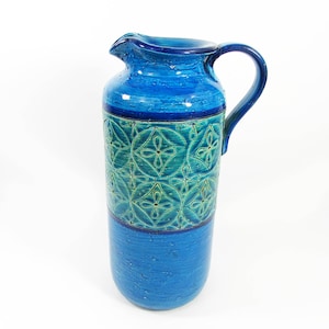 Bitossi Pitcher Vase by Italian Artist Aldi Londi - Rimini Blu Collection