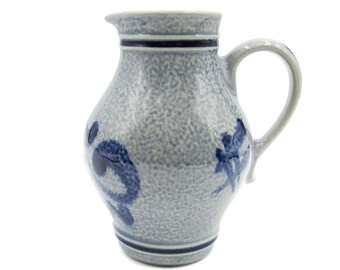 Germany Blue Salt Glaze Pottery Stoneware Creamer Pitcher - Marzi & Remi