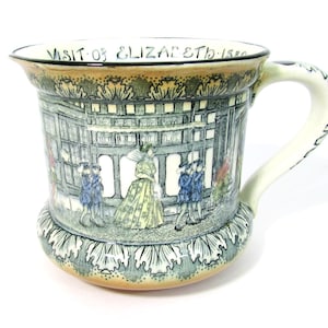 Vintage Royal Doulton Jug: Old Moreton Hall, Queen Elizabeth Visit