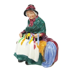 Royal Doulton Figurine Silks & Ribbons HN2017 -  Ribbon Seller on Brown Bench - England