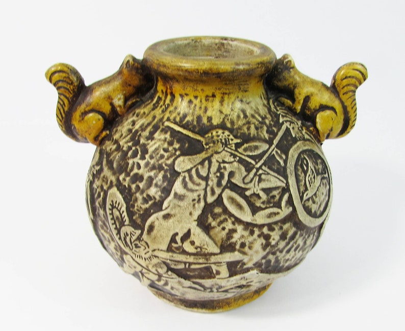 Greek Revival Amphora Vase With Squirrel Handles Made in Etsy