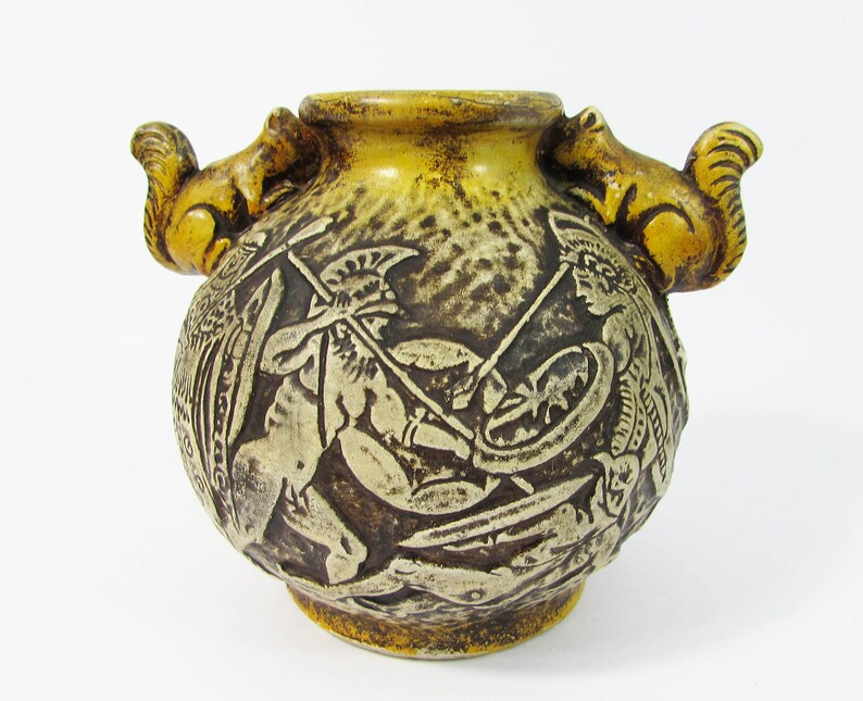 Greek Revival Amphora Vase With Squirrel Handles Made in Etsy