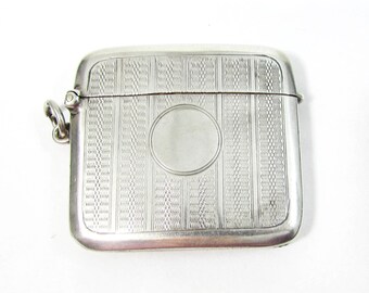 Antique Sterling Vesta Case - English Vesta Case - sterling vesta case -  Birmingham 1924 - 31 gms