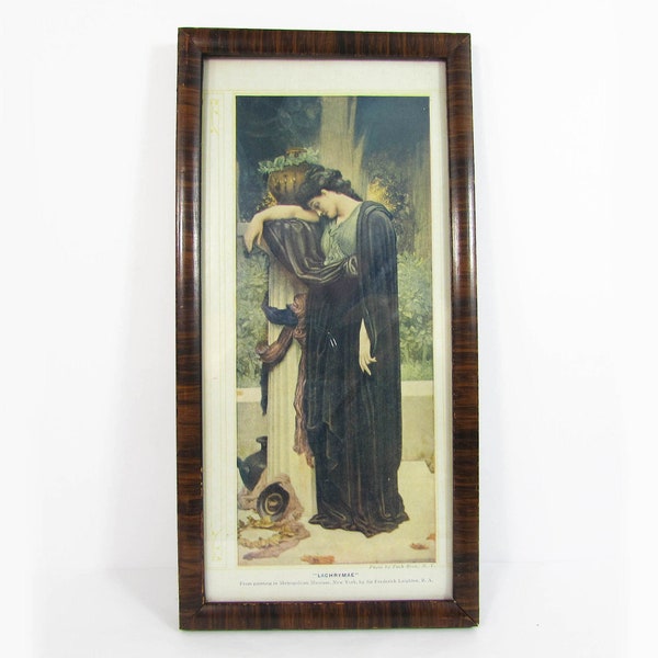 Antique Faux Paint Wood Frame 11.5" with Laghryme print