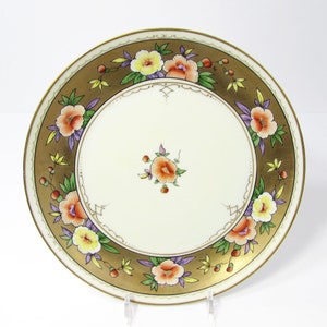 Franz Vobornik Handpainted Floral Plate: J and C Bavaria Pickard, Gilt Edge