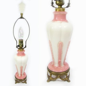 Aladdin G-289 Alacite  & Rose Table Lamp - Scroll Finial - interior light also