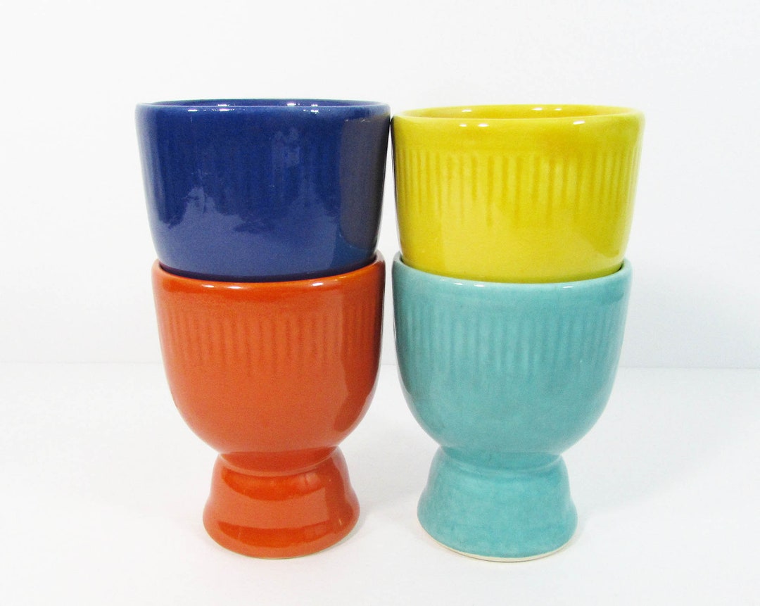 Vintage Red Wing Pottery Reed Pattern Egg Cups RARE 1930s Etsy