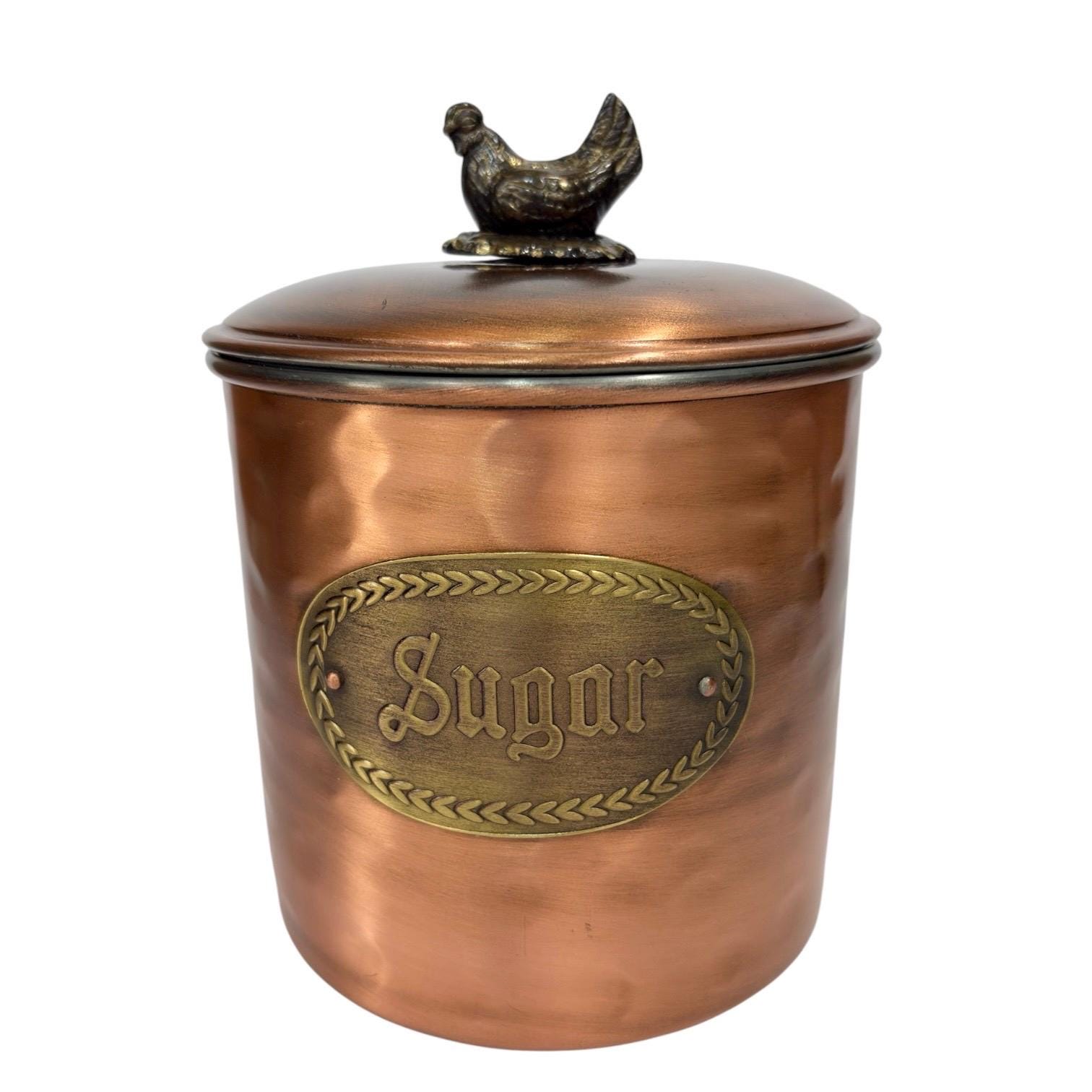 Copper Sugar Canister Tin Lined: Chicken Kitchen Canister - Etsy