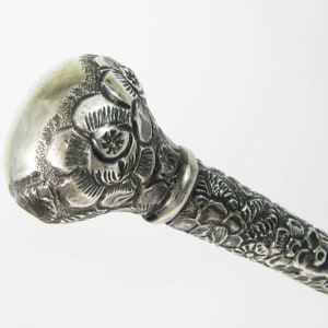 Vintage Antique Sterling Silver 925 Parasol Umrella Walking Stick Cane  Topper