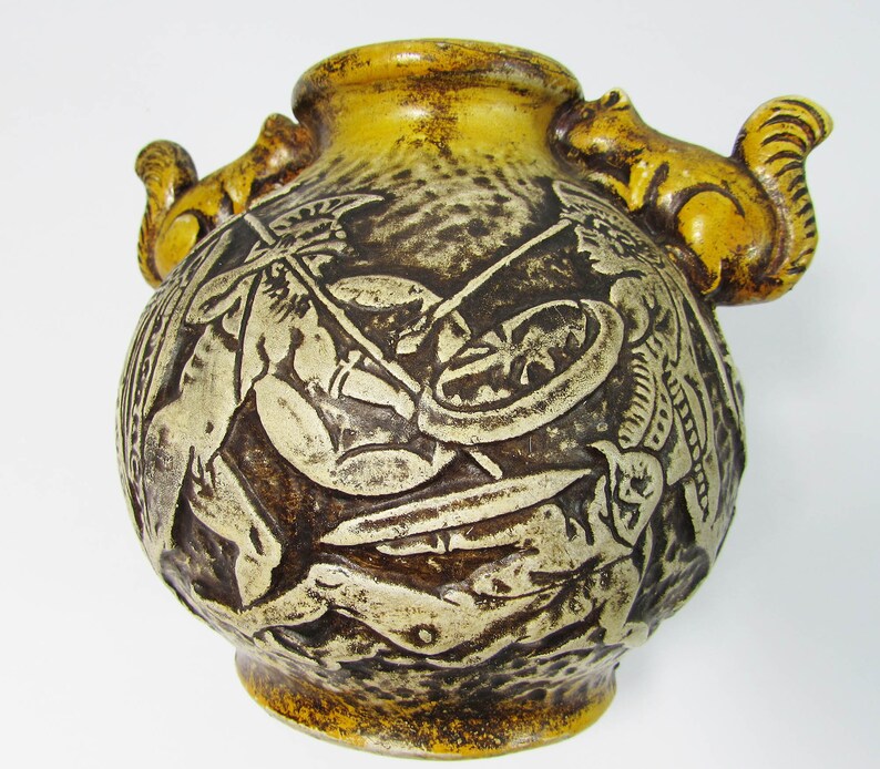 Greek Revival Amphora Vase With Squirrel Handles Made in Etsy