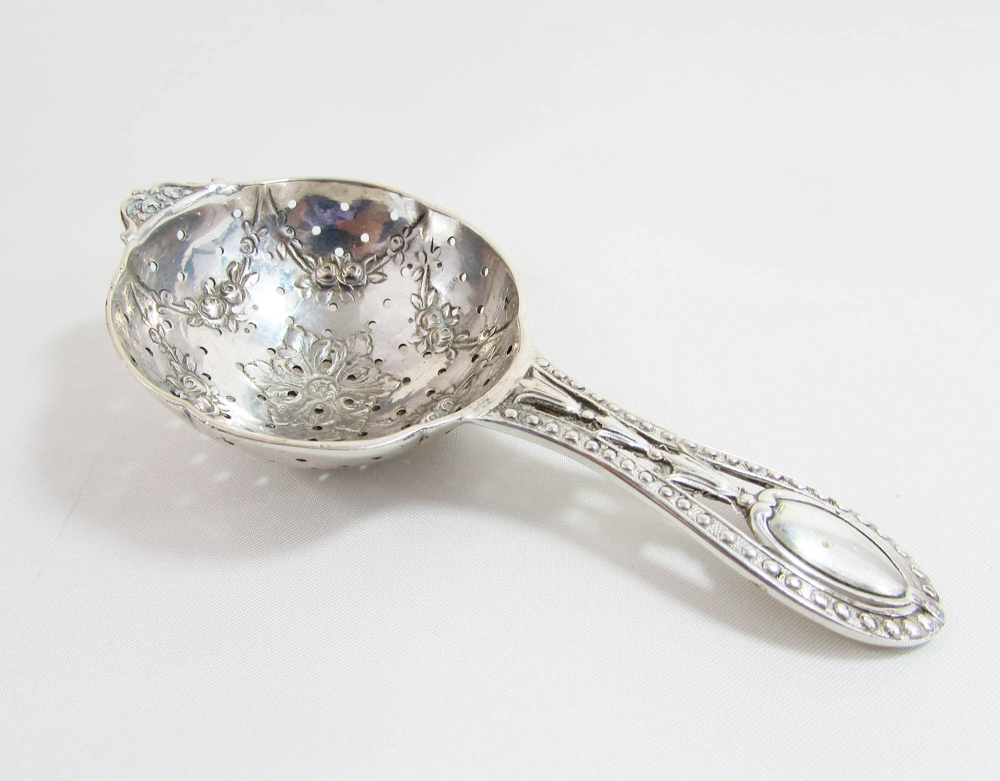 RESERVE for MARIA. Vintage Germany 800 Silver Tea Strainer