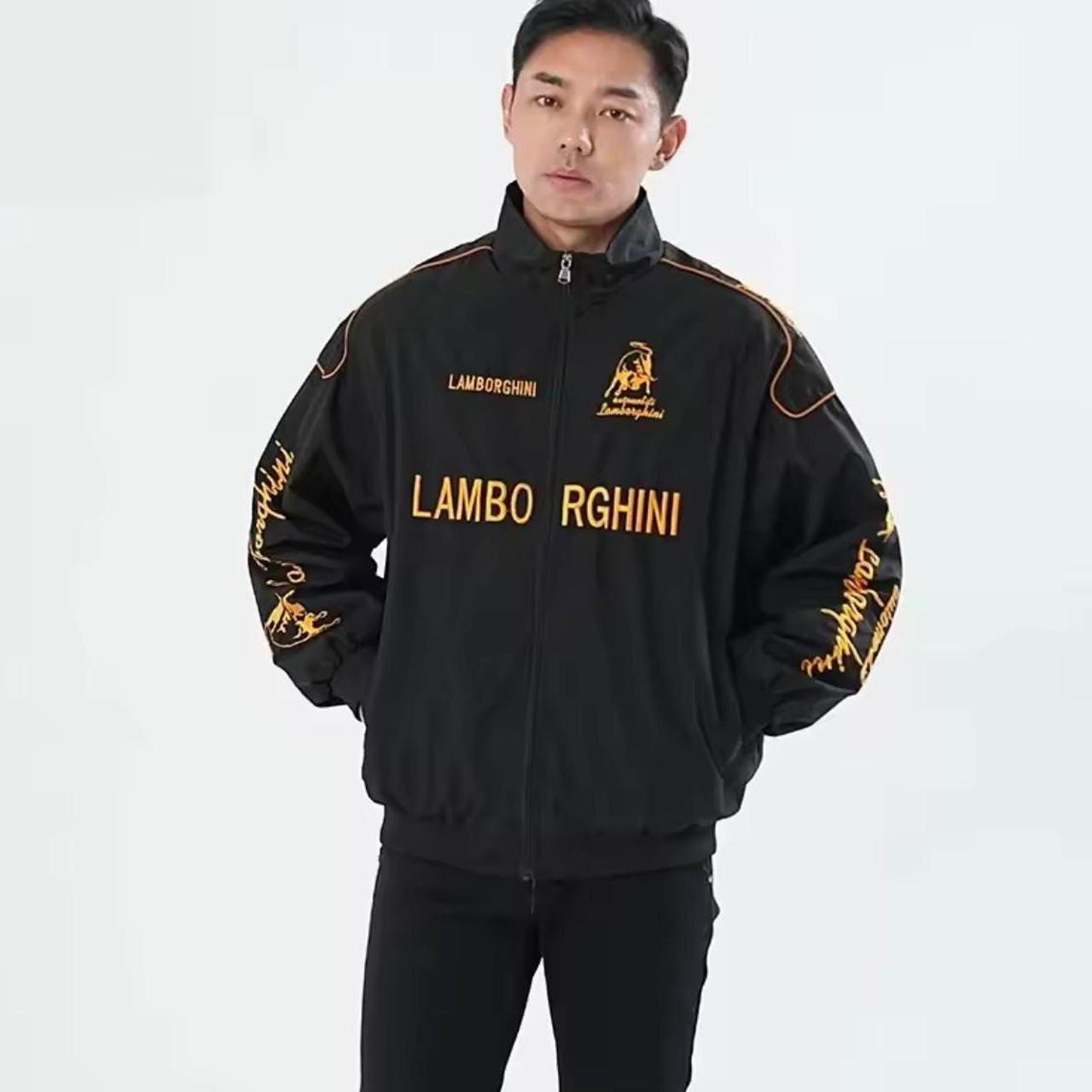 Embroidered Lamborghini Racing Jacket: Unisex Motorsport Outerwear