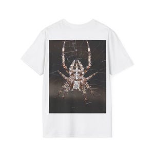 Spider Graphic Unisex T-Shirt | Softstyle Tee for Nature Lovers, Scary Gift, Halloween, Outdoor Adventures, Entomology Fashion