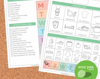 INSTANT DOWNLOAD: Chore chart, job chart, chores for kids, job list, family management, mom printables, task chart