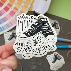 Feminist  sticker, VSCO sticker, water bottle sticker, laptop sticker, car decal, kamala harris, 2024 election, harris walz, converse