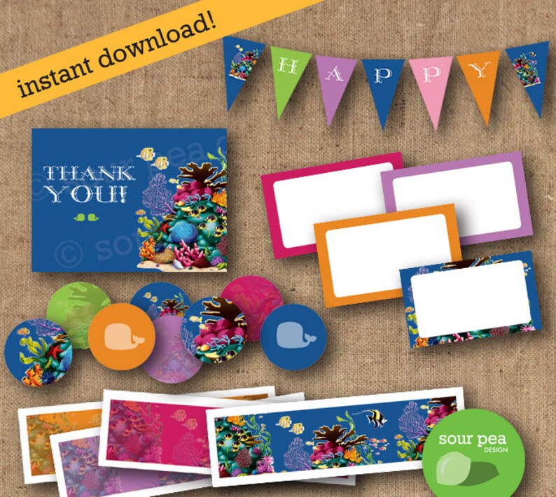 INSTANT DOWNLOAD: DIY Printables Party Pack Ocean Classic | Etsy