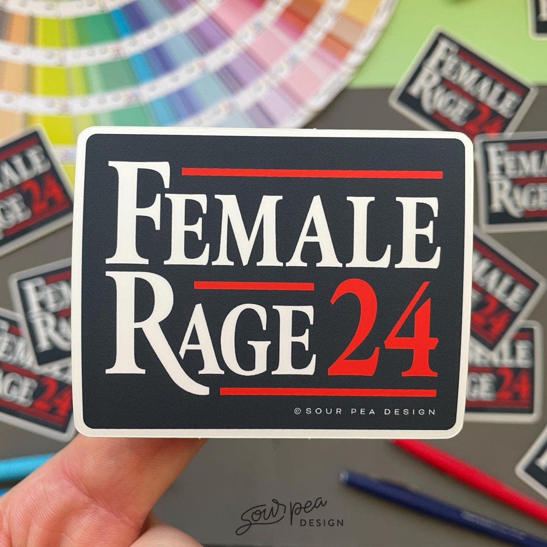 Female Rage Sticker, Water Bottle Sticker, Laptop Sticker, Car Decal ...