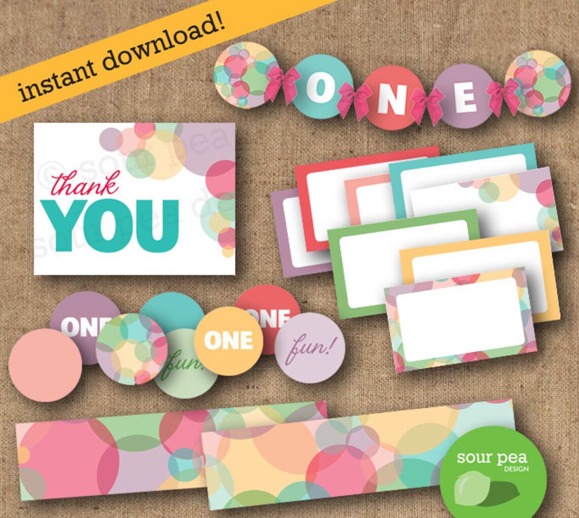 INSTANT DOWNLOAD: DIY Printables Party Pack Bubbles Balloon - Etsy