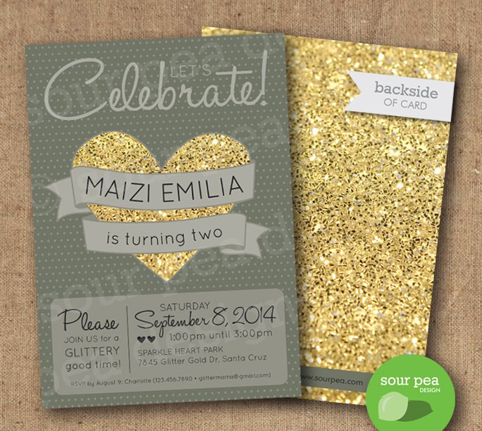 Birthday Invitation Custom DIY Printable Invitation Glitter | Etsy