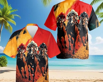 Kentucky Derby Floral Horse Shirt, Western Horse Aloha Shirt for Men Women Youth, Country Cowboy Summer Top, S-5XL