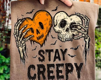PNG de Stay Creepy: Diseño de sublimación retro de Halloween (descarga digital)