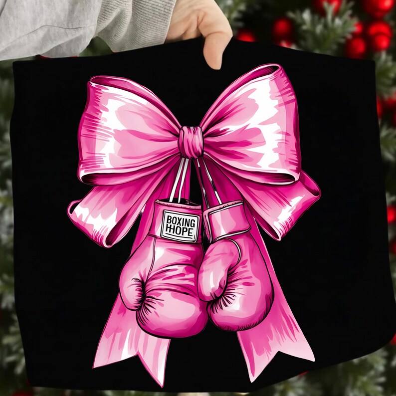 Pink Ribbon Boxing Gloves PNG: Breast Cancer Awareness Fighter (digital ...