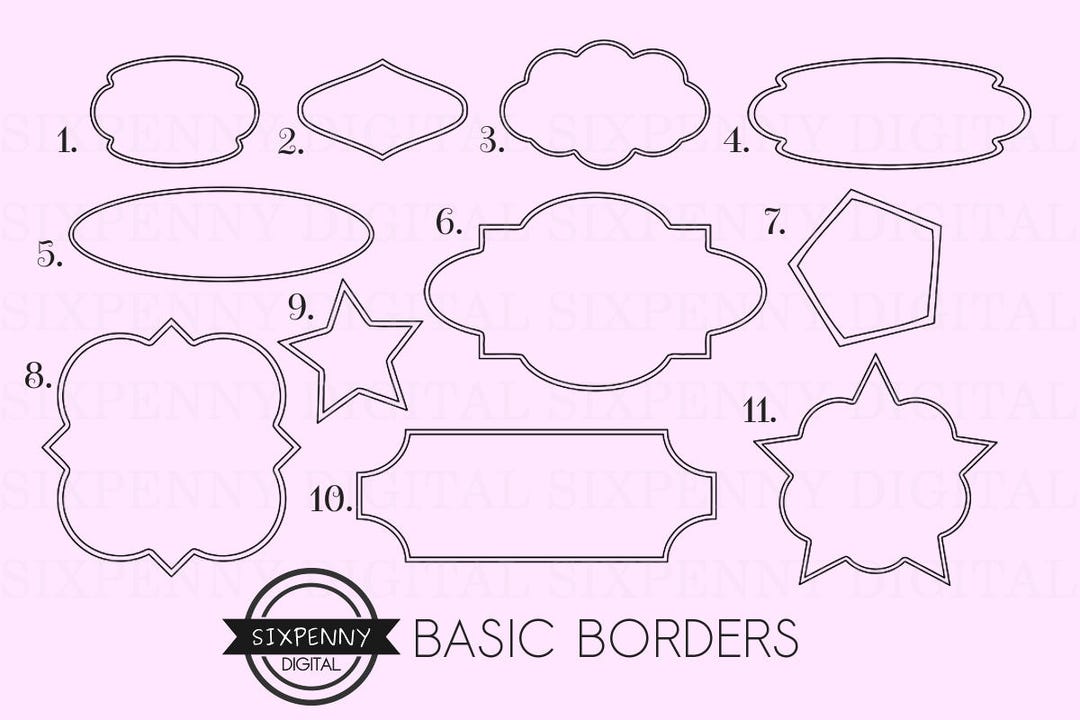 Bordered Label Paper Border Clipart, Printable Label Frames, Label Clipart, Label Borders ...