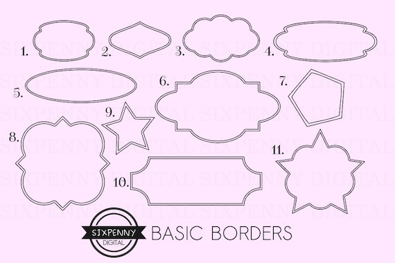border clipart printable label frames label clipart label etsy