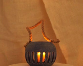 Terracotta candle holder | Hanging candle lantern | Boho home decor light