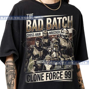 Bad Batch Shirt Vintage Style, Clone Force 99 Tee, Retro Space Squad Graphic Shirt, Sci Fi Team Shirt, Gift for Space Fans, Oversized Tee