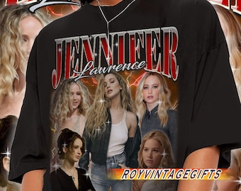 Jennifer Lawrence Tshirt Unisex for Men and Women | Graphic Tee | 90s Style Gothic T-Shirt | Cool Top | Fan Art Inspired Tee