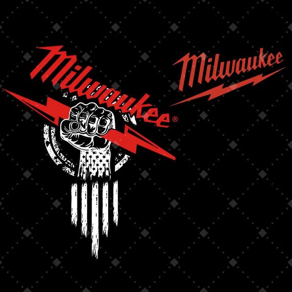 Milwauk.ee Red Lightning Fist PNG, 2 Sided Hoodie Design, Vintage Pullover Clipart, Workwear Streetwear, Tool Fans & Builders Top