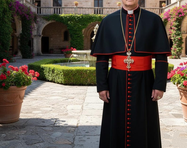 Traditional Black Clergy Cassock With Red Trim - Catholic Priest ...