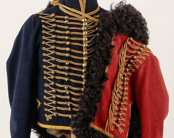 Men's Napoleonic Hussar Uniform:Military  Braided Jacket & Trouser Set