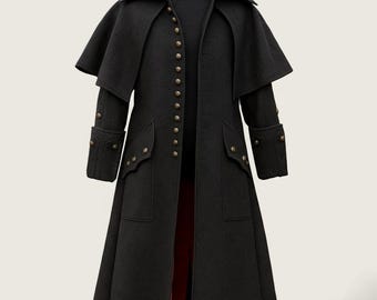 Wool Coat Highwayman : Victorian Steampunk Vampire Goth Cosplay