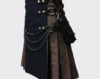 Handmade  Utility Kilt: Scottish Hybrid Fashion, Adjustable