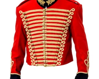 Military Dolman  Hussar Jacket: Military Parade Gold Braid Coat Ringmaster Steampunk Style